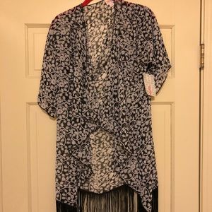 NWT LulaRoe Monroe black & white floral print